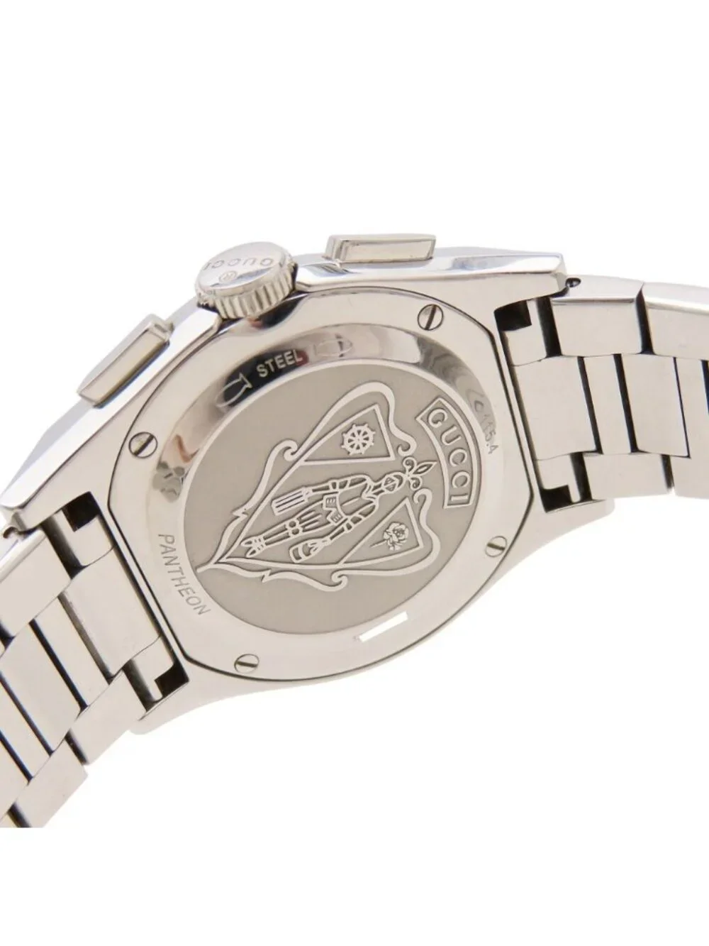 Gucci Pantheon 115.4 Quartz Watch Stainless Steel Black Dial Boys